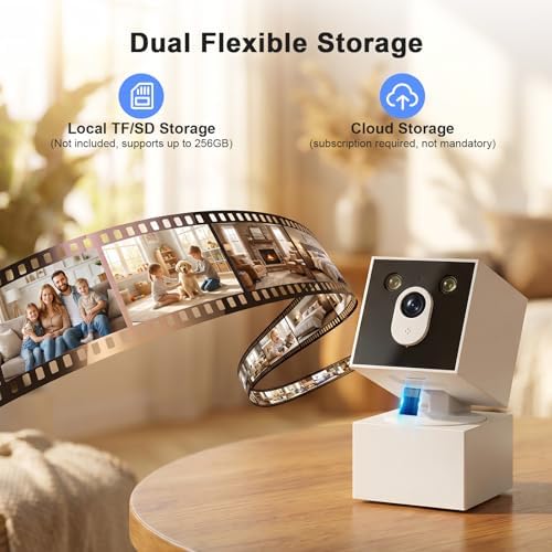 2K Dog Face Shaped Cameras for Home Security, No Subscription, 5G/2.4G WiFi Indoor Camera PTZ Pet Baby Monitor, Auto Motion Tracking, 911 Emergency Alert, Night Vision,Work with Alexa(2 Pack)