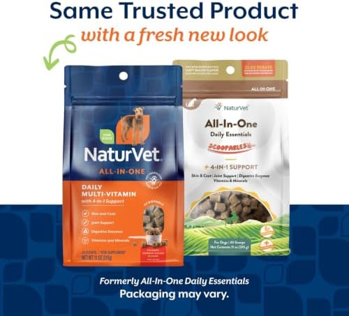 NaturVet All-in-One Multivitamin for Dogs Scoopable Food Topper - 11oz | Dog Vitamins and Supplements for Joint Support, Digestion, Skin & Coat Care & Immune, 11oz