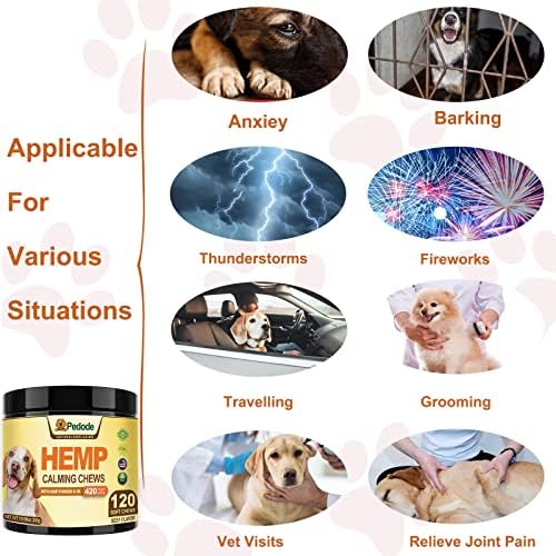 Hemp Calming Chews for Dogs Help with Dog Anxiety Relief, Beef, 120-Pack, 120 Count