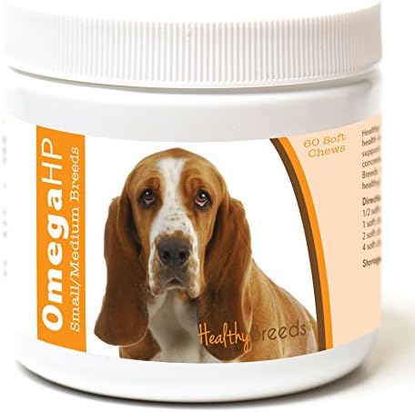 Healthy Breeds Basset Hound Omega HP Fatty Acid Skin and Coat Support Soft Chews 60 Count