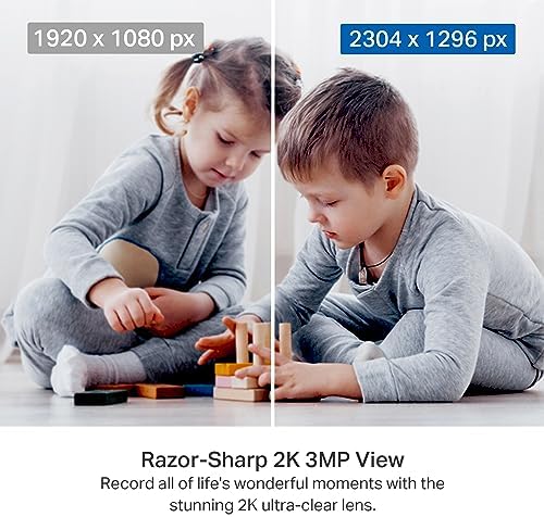 Tapo 2K Pan Tilt Security Camera for Baby Monitor, Dog Camera,C211(2-Pack)