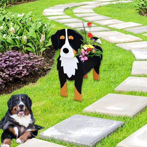 Bernese Mountain Dog Planter Pots, Animal Shaped Flower Pot