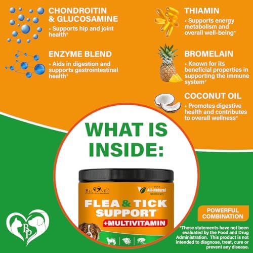 Flea and Tick Prevention Chewable Pills for Dogs - Revolution Oral Flea Treatment for Pets & Complex Multivitamin -Natural Pest Control & Defense Chews - Small Tablets Made in USA (10 Oz)