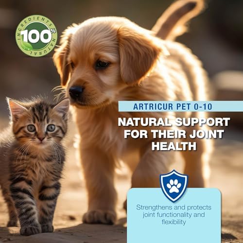 Artricur Pet Joint Supplement for Dogs and Cats 0-1 Kg - 100% Natural Joint Health Supplement with Organic Aloe Arborescens, Spirulina, Boswellia, Devil's Claw, 60 Capsules