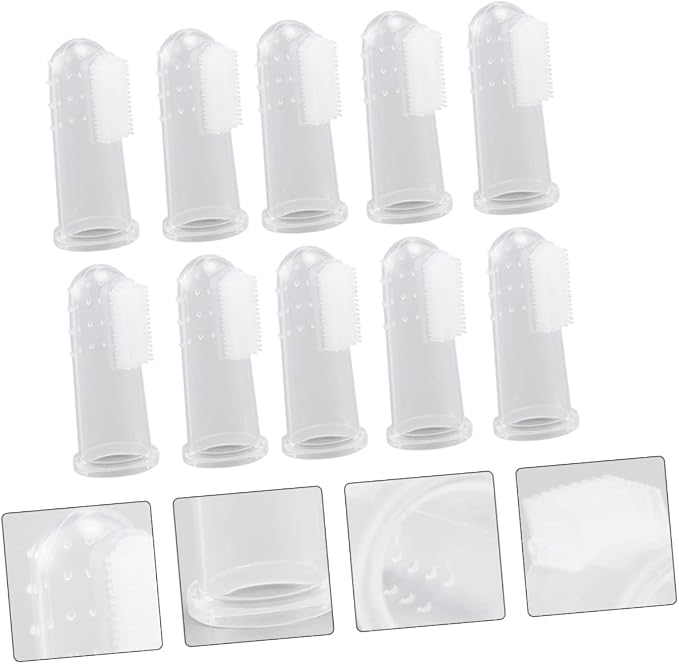 60pcs Silicone Finger Toothbrushes for Pets Dual-Sided Dog Cat Teeth Cleaning Tools Massage Bumps for Oral Health and for Dogs Cats and Animals