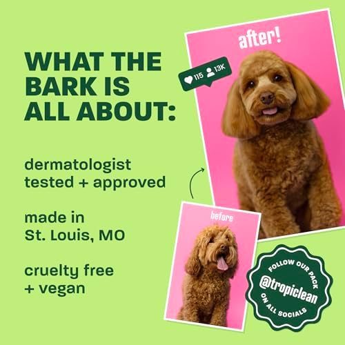 TropiClean Dog Detangler Spray Dematting, Leave in Conditioner, 8oz