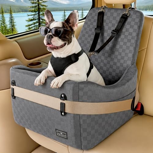 PETSFIT Pet Car Seat - Patented Safety System, 5in Elevated Cushion