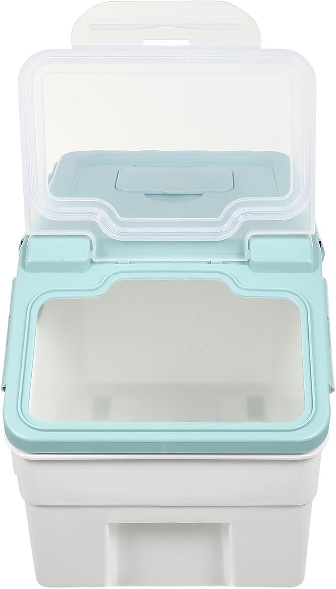 Abaodam Sealed Pet Food Storage Bucket with Airtight Lid Nordic Blue Small Dog Food, Small, Blue