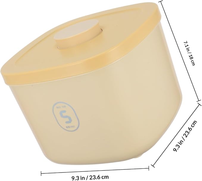 DOITOOL Small Vacuum Sealed Pet Food Storage Container Airtight Cat Food Bin Yellow Plastic Grain Bucket for Household Use