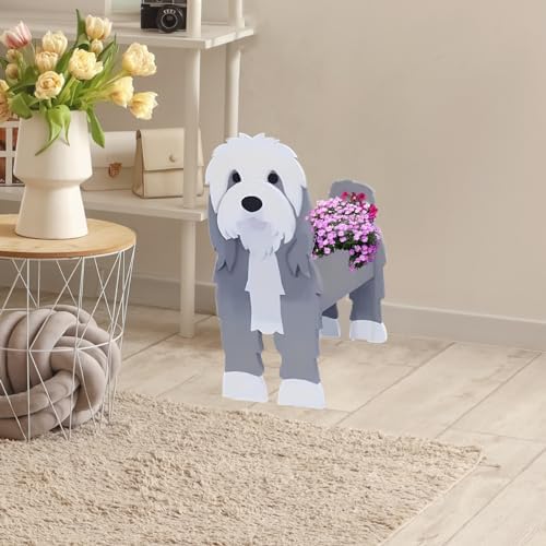 Baba Collie Dog Planter Pots, Animal Shaped Flower Pot