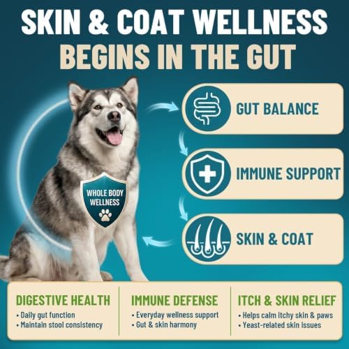 VICSOM Probiotics for Dogs Probiotic Chews, Gut & Immune Support, 200 Ct