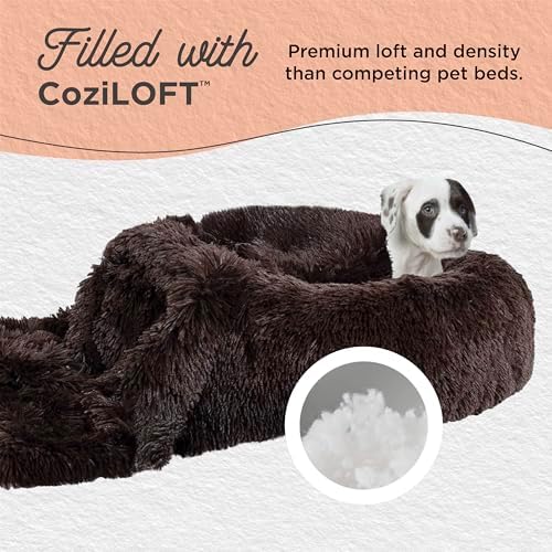 Best Friends by Sheri Calming Donut Dog Bed, X-Large, Dark Chocolate, 45"x45"