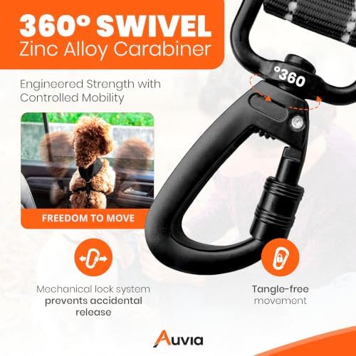 Dog Seat Belt for Car, Bungee Tether, Headrest Loop & Travel Bowl