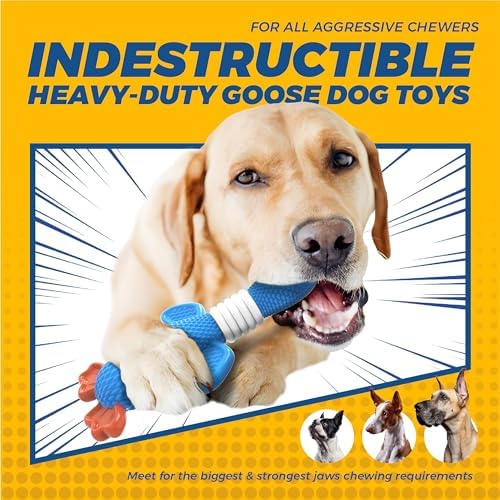 Vitscan Upgraded Nylon Goose Dog Toys for Aggressive Chewers Chewproof Duck | Tough Dog Toys for Large Dogs Medium Breeds,Durable Dog Chew Toys for Teething,Stury Heavy Duty Bone Indestructible Pet Toys
