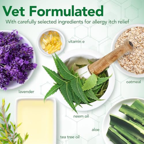 Vet's Best Allergy Itch Relief Dog Shampoo with Oatmeal, Aid Itching, 16 oz