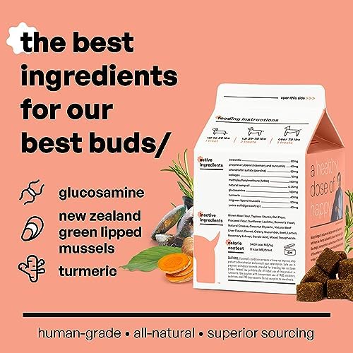 Adaptogenic Joint Supplement for Dogs- Glucosamine Chondroitin for Dogs with Green Lipped Mussels - MSM - 90 Chews - Dog Pain Supplement - Inflammation Relief Chews - Beef Liver Flavor