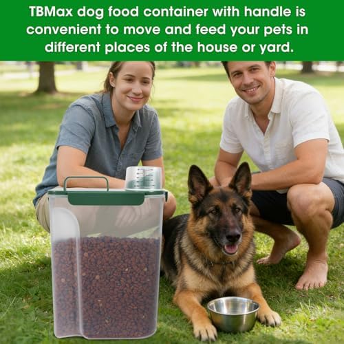 TBMax 10 Lbs Cat Dog Food Storage Container, 10 Lbs, Green
