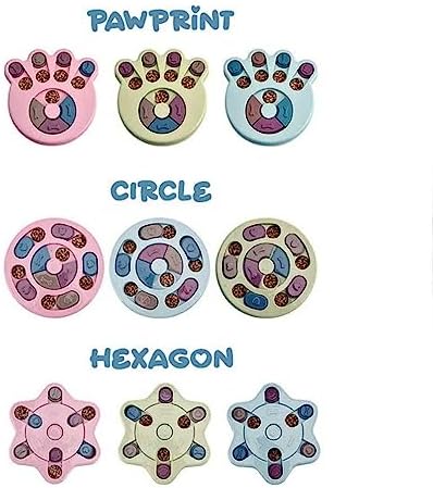 Anti-Choking Interactive Puzzle Toy for Slow Dispensing Feeding for Pets, 2023 New Dog Puzzle Toys, Dog/Cat Food Puzzle Feeder, Dog Stimulation Toys for Small and Medium-Sized Dogs (Blue, Pawprint)