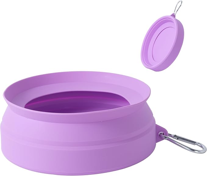 SLSON Spill Proof Dog Water Bowl for Cars, Purple