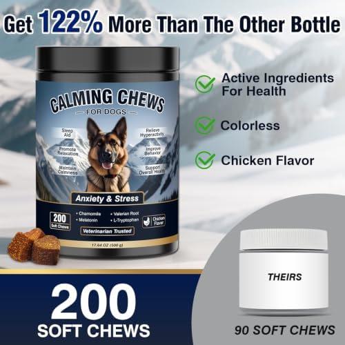 Calming Chews for Dogs 200ct, Melatonin, Chicken, 200-Pack, 200ct