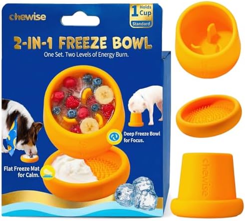 2-in-1 Dog Freezer Bowl & Licking Mat, Frozen Dog Treat Toy | Enrichment and Slow Feeder Toy for Small to Large Dogs, Fill with Treats and Freeze, Food-Grade TPU, Dishwasher Safe