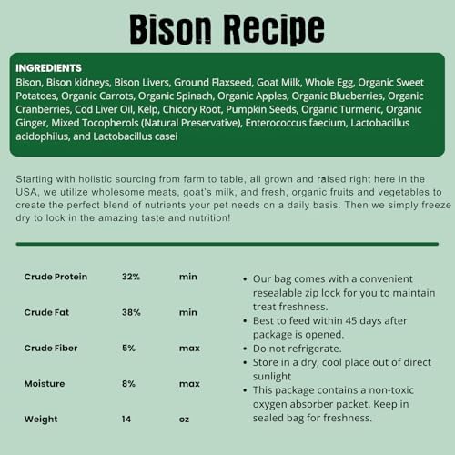 Shepherd Boy Farms Freeze Dried Bison Dog Food, Complete Meal or Mixer 14oz