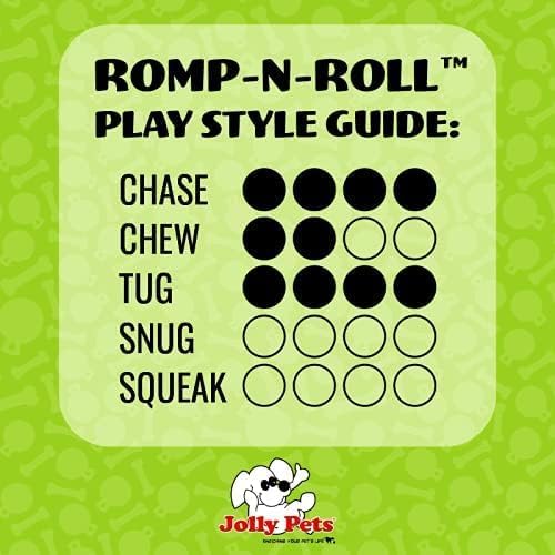 Jolly Pets Romp-N-Roll Rope & Ball Dog Toy, 4.5 in Small, Purple | Rope-and-ball fetch toy in tough JollyFlex - won't deflate if punctured, floats, made in USA