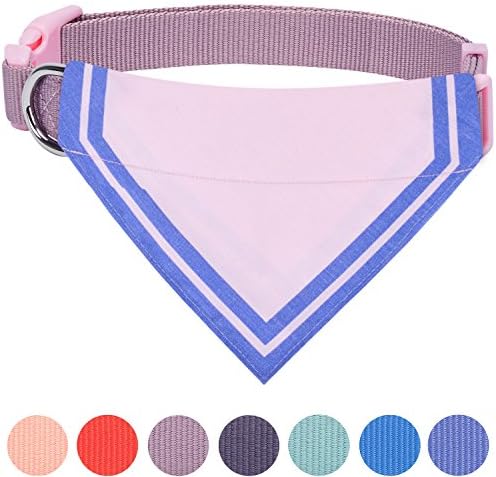 Blueberry Pet Pretty Picks Girly Triangle Pinkish-Purple Cotton Blend Neckerchief Scarf Bandana Adjustable Dog Collar, Small, Neck 12"-16"