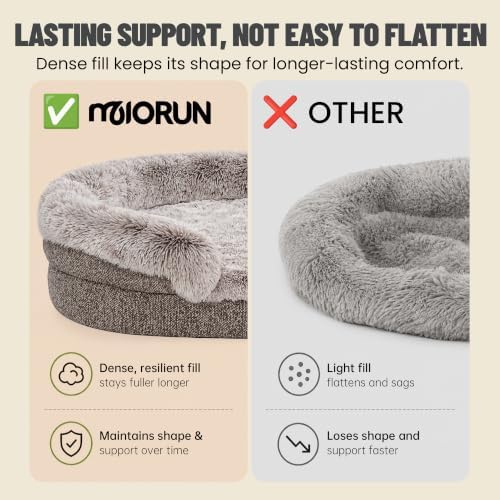 Miorun Fluffy Orthopedic Dog Beds Large Sized Dog, 36" Bolster Sofa Bed