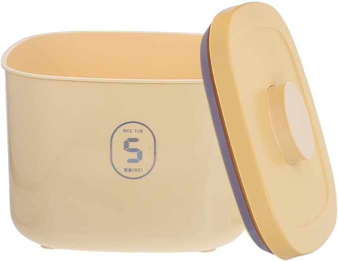 Airtight Small Yellow Pet Food Storage Container for Dog and Cat Food, Vacuum-sealed Grain Storage Bucket with Moisture Proof Seal, Household Dog Snack Bin for Daily Use