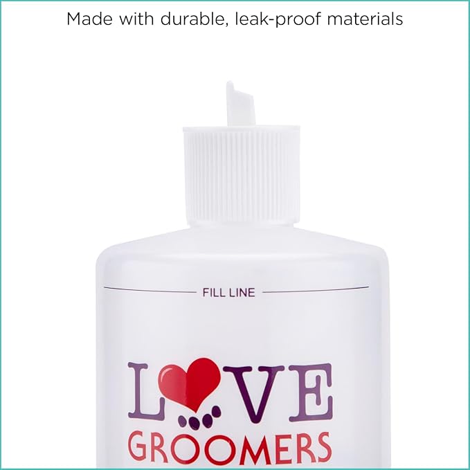 Groomer ESSENTALS 32oz Dilution Bottles - Set of 4 - Professional Dog Grooming Mixing Bottles for Shampoo, Conditioner, and Solutions