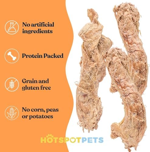 hotspot pets Freeze Dried Raw Chicken Necks for Dogs & Cats, Made in USA, Single Ingredient, Grain Free, High Protein, Natural Calcium Treat or Topper, 3 Ounce Bag
