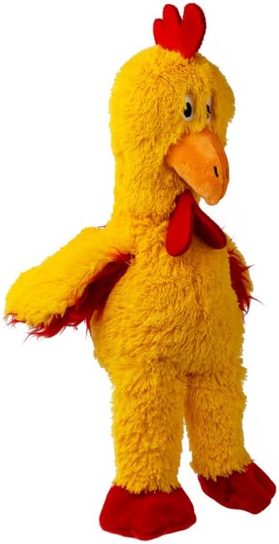 KONG Knots Chicken Dog Toy – Internal Knotted Rope & Dual Squeakers – Durable Plush with Minimal Stuffing, Indoor/Outdoor Chew & Tug Toy (Extra Large)