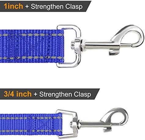 Joytale Dog Harness (Chest: 12-21"), Dog Collar and 6FT x 3/4" Wide Dog Leash Set, Reflective Padded Nylon Collar and Leash, Adjustable Soft Harness with Handle for Dogs