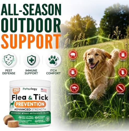 Flea and Tick Prevention for Dogs Pills - 250 Chews - Flea & Tick Control