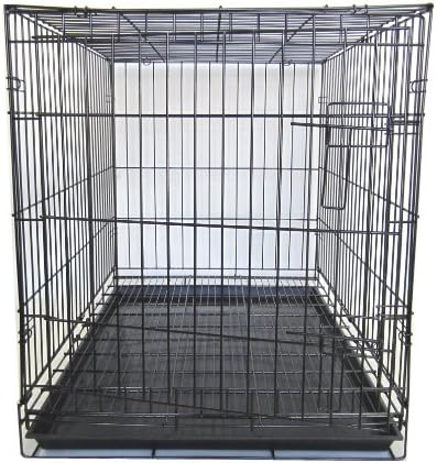 YML 36-Inch Dog Kennel Cage with Wire Bottom Grate and Plastic Tray, Black