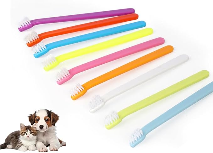 9 Pack Small Dog Toothbrush Cat Toothbrush Pet Toothbrush Mini Head Soft Dog Cat Tooth Brush for Sensitive Gum Puppy, Kitten, Cats & Small Breed Dogs, Portable Travel Friendly and Easy to Use