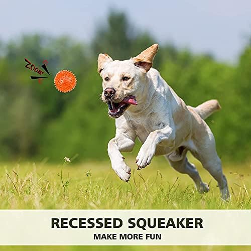 petizer Squeaky Dog Toy Balls, Floating Spiky, 3.5in, 6-Pack, Medium/Large