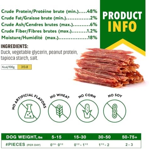 Beloved Pets Duck Jerky Strips Dog Treats - Human Grade, 10.6oz