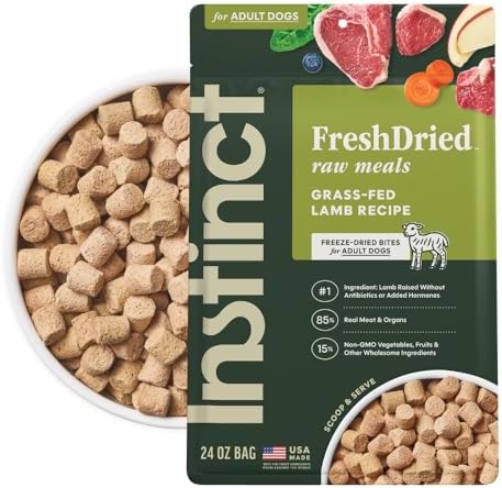 Instinct Freeze Dried Meals, Natural Dog Food, Grass-Fed Lamb, 24 oz. Bag