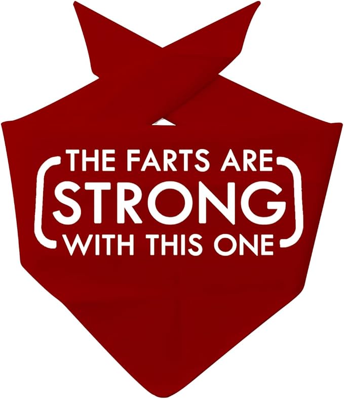 JXGZSO 1 Piece The Farts are Strong with This One Dog Bandana Funny Dog, Red