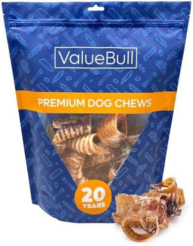 ValueBull Beef Trachea Bites for Small Dogs, Premium, 1 Pound