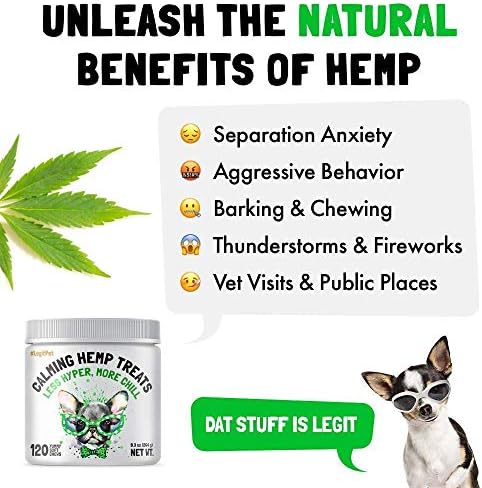 LEGITPET Calming Hemp Treats for Dogs 120 Soft Chews and Hemp Hip & Joint Supplement for Dogs 120 Soft Chews Bundle - Natural Pain Relief and Mobility - Dog Anxiety Relief - Made in USA