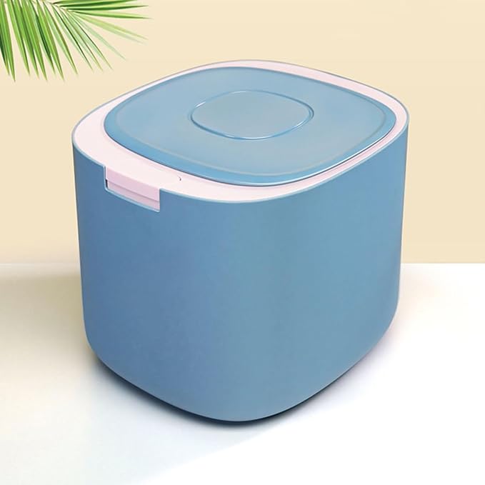 SOLUSTRE 11l Airtight Pet Food Storage Bin with Sealing Lid Fog Matte Finish Cat, 11l, Blue