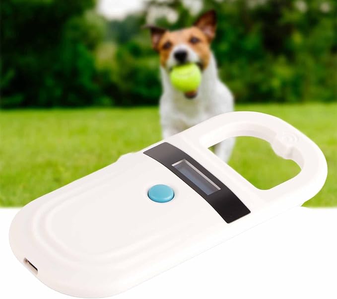 Microchip Reader, Pet Microchip Scanner with 0.91 Inch High Brightness OLED Display, Universal Handheld Animal Chip Reader, Pet ID Microchip Scanner, for Animal Tracking