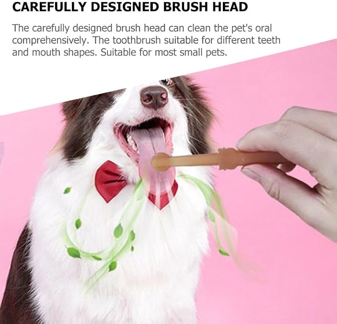 Abaodam PET Toothbrush Set for Dogs and Cats Portable Silicone Toothbrushes with Plaque Removal Features for Oral Care