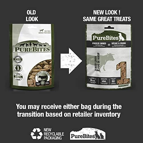 PureBites Beef Freeze Dried Dog Treats, 1 Ingredient, Made in USA, 8.8oz