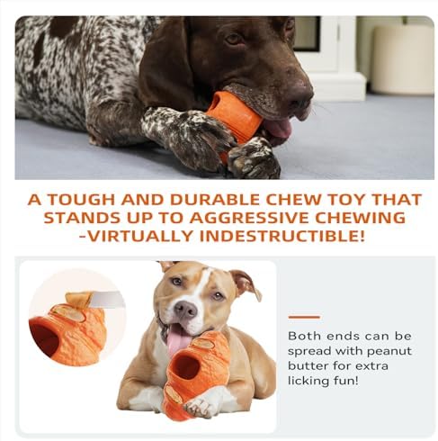 2pack Durable Frozen Dog Chew Toy for Aggressive Chewers | Interactive Treat Dispensing, Crate Training & Anxiety Relief, Food-Grade Nylon, Coffee Wood Fiber, Easy to Clean