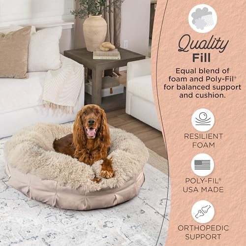 Best Friends by Sheri Ultra Calming Pouf Bed, Large, Tan, 36"x36"