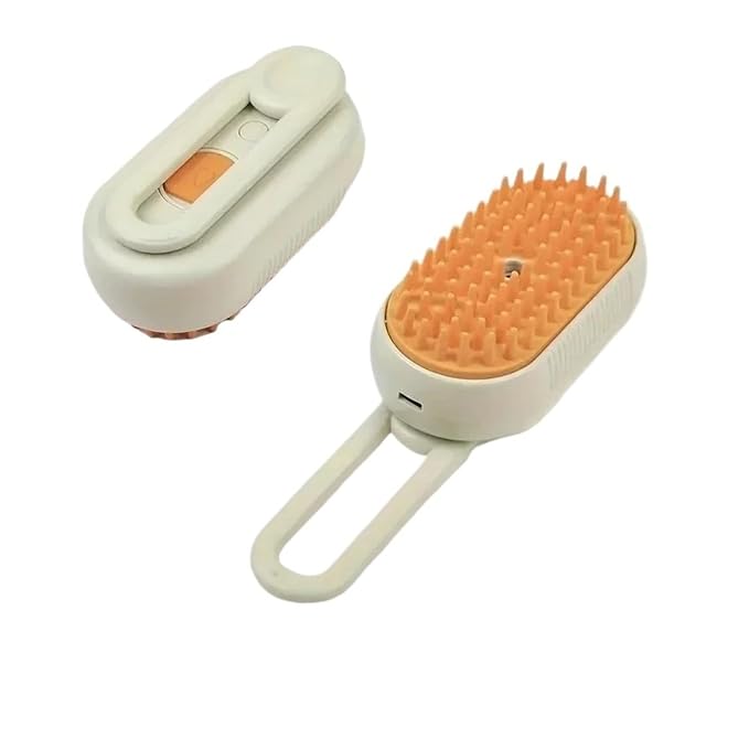 1pcs One - Click Spray Pet Brush For Cats & Dogs - Foldable & Rotatable - Ideal For Hair Combing, Bathing & Hair Removal(White)